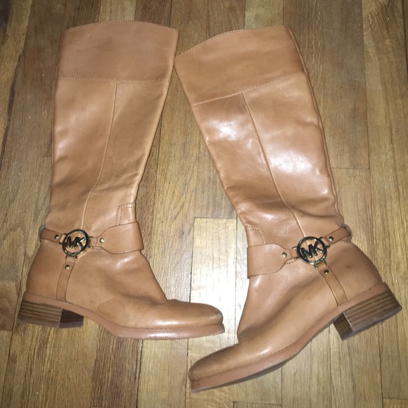 Michael Kors Tan Leather Boots - Picture 1 of 5